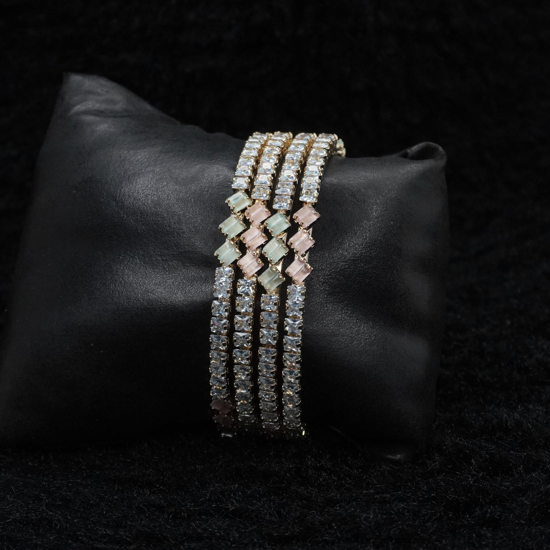 Designer Gold Plated American Diamond Bangles Set for Women | Premium CZ Stone Ethnic Party Wear Bridal Wedding Bangles