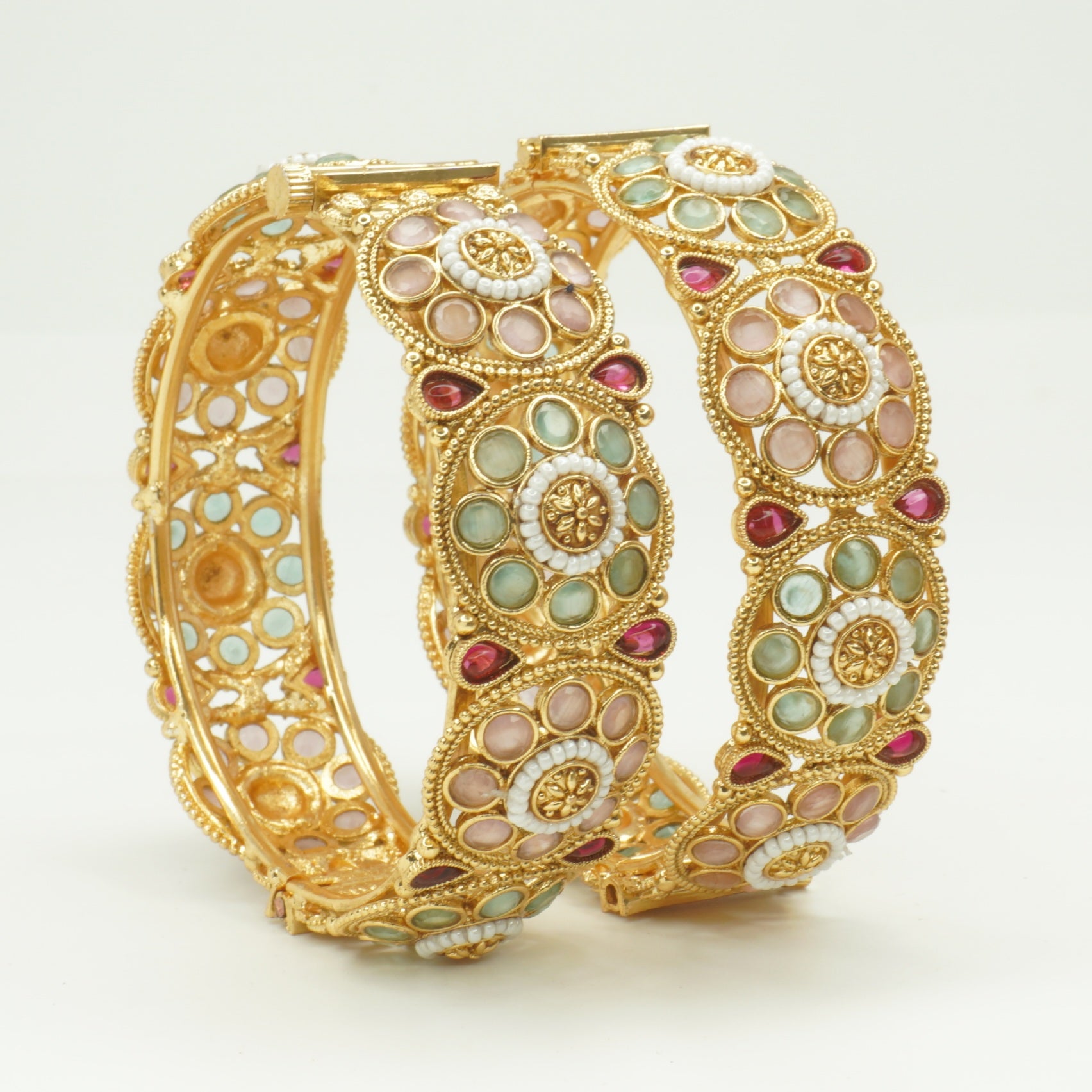 Latest Gold Plated Kangan for Women | Traditional Wedding Bangles Pair | Ethnic Party Wear